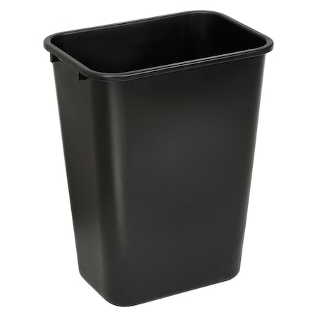Global Industrial Plastic Wastebasket, 41-1/4 Qt., Black 261749BK